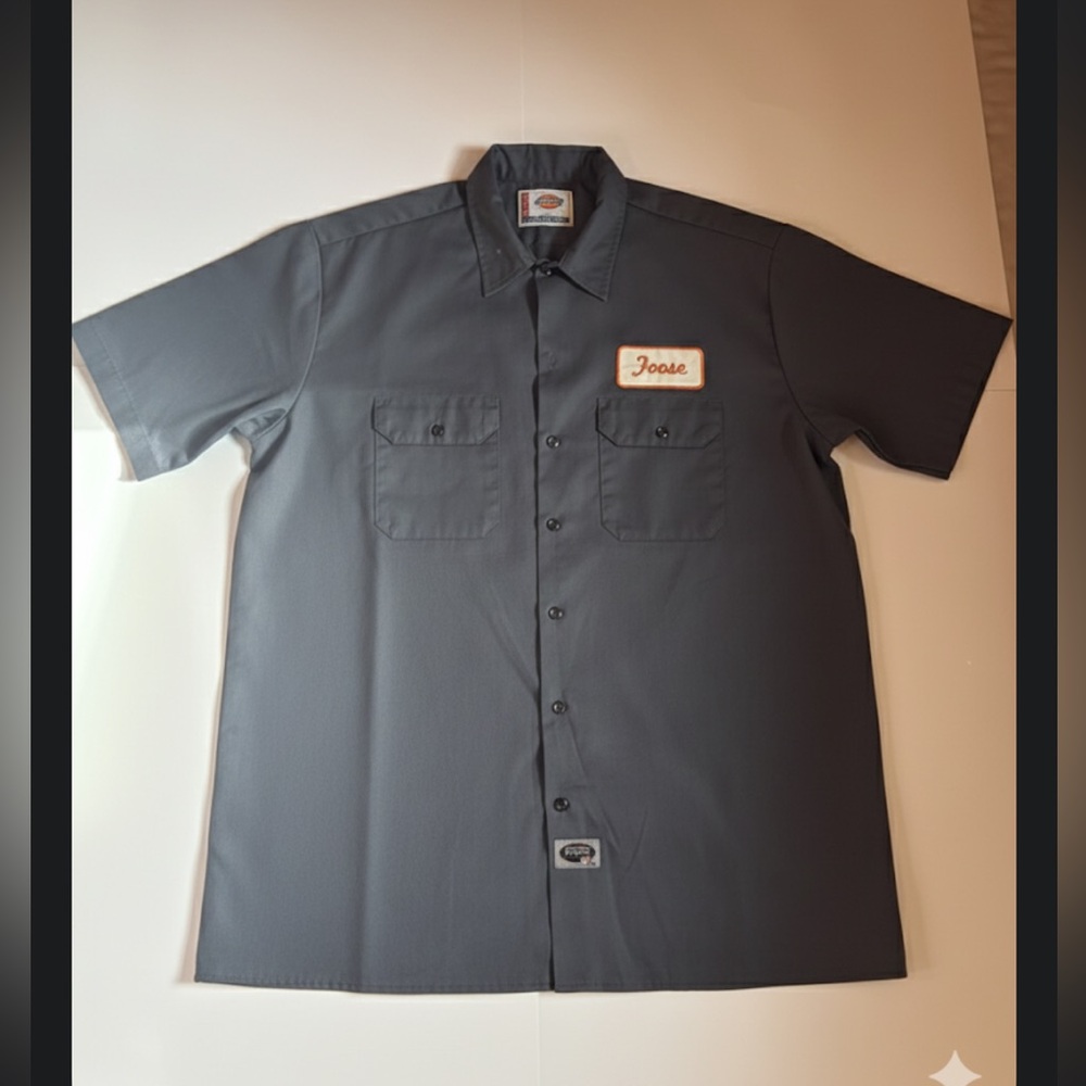 Dickies Gray‎ Men's Work Shirt Foose name tag on, size XL FOOSE DESIGN